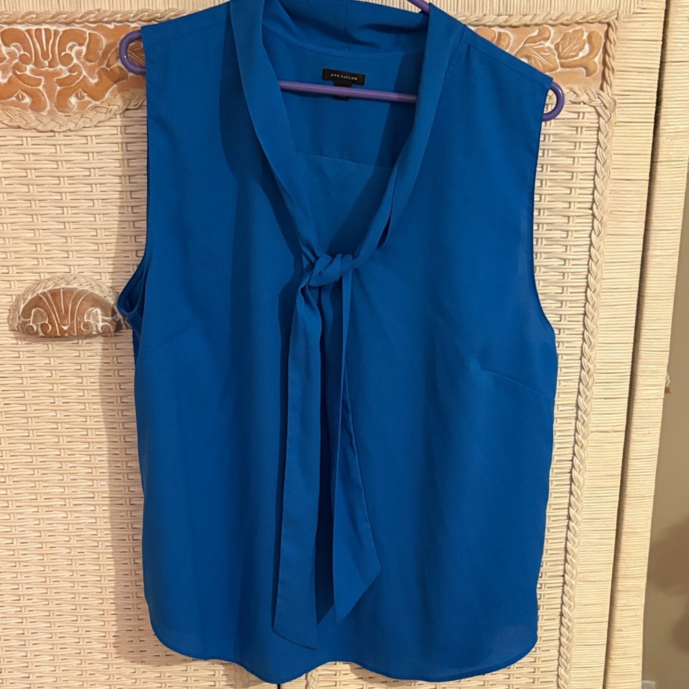 Ann Taylor Royal Blue Sleeveless Blouse
